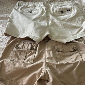 GAP White and Tan Casual Shorts Duo